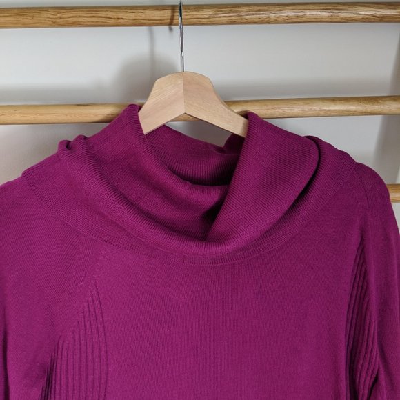 The Loft Magenta Cowl Neck Sweater - Picture 2 of 3